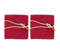 ifundom Lot de 2 Paquet à Bijoux en Coton Rouge Foncé 10x10 Cm, Pochettes de Rangement pour Perles de Bouddha, Sachets Présents pour Festivals et Fêtes, Pochettes Multifonctions