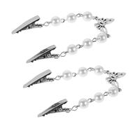 ifundom Lot de 2 Pinces à Pull en Alliage de Zinc Perles Imitation, Clips de Fermeture pour Cardigan Femme, Accessoires Vintage pour Châle et Robe, Décoration Vêtement Rétro, Clip