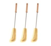 ifundom Lot de 3 Brosses à Bouteille Manche Long en Bois et Nylon, Goupillon Ergonomique pour Nettoyage sans Effort des Biberons et Bouteilles