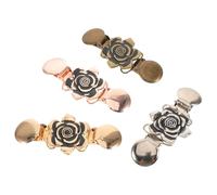 ifundom Lot de 4 Pinces Rétro pour Foulard et Cardigan Vintage Broche Décorative en Métal Blanc K Or Cuivre Ancien et Or Rose Accessoire Polyvalent pour Robe Pull et Châle Femme