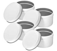 ifundom Lot de 4 Pots à Bougies en Fer Blanc 4 Oz pour Fabrication de Bougies DIY, Anti-Usure, Forme Ronde, pour Décoration et Artisanat à Domicile