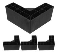 ifundom Lot de 4 Supports en Plastique Noir en Forme de L, Rehausseurs de Meubles Résistants à L'humidité pour Armoires et Lave-Linge, Protection du Sol Assurée