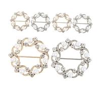 ifundom Lot de 6 Pinces à Foulard en Métal avec Décorations Brillantes pour Chemise Clips à Vêtements Réglables Accessoires Mode Féminine pour Bureau Fête et Voyage Fixation Élégante