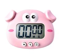 ifundom Minuteur Visuel Silencieux en Plastique Forme Cochon Rose, Minuterie Électronique Multifonction Cuisine, pour Cuisson Œufs et Crêpes, pour Enseignants et Étudiants