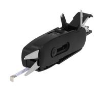ifundom Outil Multifonction pour Bureau et Voyage Ciseaux Règle Flexible Agrafeuse Cutter Tournevis Poinçon Tire-clou Boîte de Rangement Compacte Noire