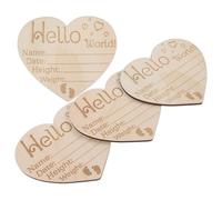 ifundom Panneau D'annonce de Naissance en Bois Beige 4pcs pour Bébé, Décoration Sûre et Élégante, pour Chambre de Maternité ou Baby Shower