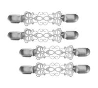 ifundom Pinces à Pull Femmes 4 Pcs en Alliage Argenté Orné de Cristaux, Clips Décoratifs pour Cardigan et Châle, Fermoirs Tournoyants Élégants, Accessoires Vintage pour Maintien