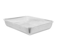 ifundom Plat à Four Rectangulaire Acier Inoxydable avec Couvercle Silicone Plateau Rôtissoire Multifonction pour Grillage Cuisson et Service Bac Profond Polyvalent pour Cuisine et