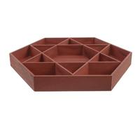 ifundom Plateau Hexagramme en Bois à Compartiment pour Bureau et Maison | Coffret de Service, Boîte Snack Compartiment, Contenant Décoratif, Usage Chambre, Format Compact