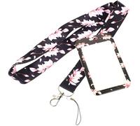 ifundom Pochette pour Carte D'identité en Polyester Noir Surface Transparente Étanche Protège Cartes de Travail pour Étudiants et Usage Quotidien