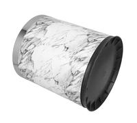 ifundom Poubelle Ronde Marbrée 10 L en Acier Inoxydable Cuisine | ABS Blanc, Forme Simple et Moderne, Adaptée aux Miettes et Épluchures, pour Salle D'eau et Intérieur