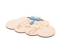 ifundom Tableau D'annonce de Naissance en Bois Forme Nuage, Panneau Décoratif Délicat pour Chambre de Bébé, Enregistrement Croissance -né pour Fête