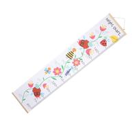 ifundom Tableau de Croissance Mural Facile à Suspendre et Enroulable Rangement Pratique en Toile D'huile et Bois, Style Nordique Motif Fleur Cartoon pour Garçon et Filles