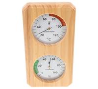 ifundom Thermomètre-hygromètre Mural en Bois pour Sauna Double Affichage de Température et Humidité, Structure Mécanique Stable, Dimensions 25,5x13,5x2,8cm, Surveillance Instantanée