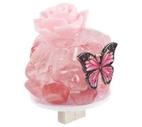 ifundom Veilleuse Papillon en Cristal Lumière Douce Usb, Lampe Décorative Élégante en Métal Rose pour Couloir et Chambre D'élève