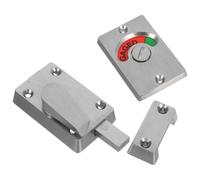 ifundom Verrou de porte avec indicateur pour toilettes publiques en acier inoxydable argenté, système anti-conflit, pour cabines de toilettes dans écoles et lieux publics d'hygiène