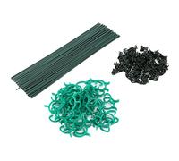 iFutniew Lot de 150 supports pour plantes avec 50 bâtons de support pour plantes, 50 clips de support pour plantes et 50 pinces à orchidées