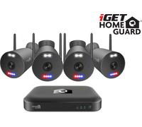 iGET HGNVK109104 - Kit caméra Wi-Fi, résolution 3K, 10CH NVR 4x caméra avec son, IR LED, CZ App
