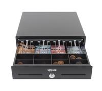iggual - Tiroir-Caisse IRON-XS Mini. Caisse Enregistreuse TPV Manuelle ou Automatique RJ11 (12 V). En Acier Renforcé et Intérieur en ABS. 4 billets + 8 pièces. Design Compact. (33 x 33 x 9) cm