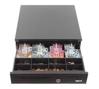 Iggual Tiroir à monnaie Fer-20 – 42 cm, 4+8 compartiments – Noir
