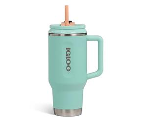 IGLOO TRAVEL MUG 32 gobelet isotherme 900ml inox avec paille - tasse étanche compatible boissons gazeuses, sans BPA - garde les boissons 12h chaudes & 48h froides, idéale en déplacement