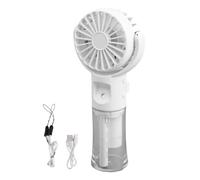 Igniport Ventilateur brumisateur et rafraîchisseur d'air portables 2 en 1, rechargeable, 4 vitesses, brumisation fine, chargement USB-C, ultra-silencieux, réservoir d'eau transparent (Blanc)