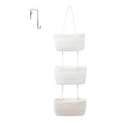 IGTOPS Organiseur Suspendu à 3 Poche en Lin - Organiseur Mural - Panier Suspendu en Corde de Coton tissé - Sac de Rangement Suspendu