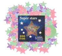 IGXX Stickers étoiles et lune phosphorescents, lot de 200, autocollants 3D mur et plafond, déco chambre enfant, effet holographique