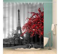 igyhuij 3D Rideau Douche Paris - Polyester Tissu Rideau de Bain Paris - Anti Moisissure Imperméable Rideaux de Douche 200x200 cm 12 Crochets J2977