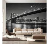 igyhuij Papier Peint Panoramique 3D Vue de Nuit de New York Fresque Murale 150x105 cm Papier Peint Intissé Style Urbain Photo Mural Décoration Murale Moderne pour Salon Chambre Bureau m3288