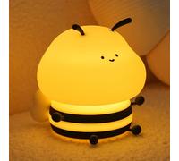 IHALO Abeille Veilleuse Bébé, 7 RGB Couleurs, Veilleuse Enfant Chambre Salon, LED Lampe de Chevet Dimmable, USB Rechargeable Lampe avec Minuteur, Silicone, Deco Chambre Bebe