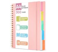 ihaspoko Cahier A4 avec Intercalaires, 300 Pages, Papier 100 g/m² | 5 séparateurs amovibles et 56 étiquettes pour organiser cours, projets, réunions et notes au bureau ou à l’école