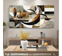 IHHGNB 1 toile sans cadre, très grande, art mural abstrait moderne, impressions d'art mural géométrique minimaliste (70 x 140 cm (28 x 55 po) / sans cadre)