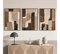IHHGNB 3 pièces d'affiches abstraites sans cadre marron et beige, grandes toiles abstraites, décoration murale bohème moderne (70 x 100 cm (26 x 39 po) x 3)