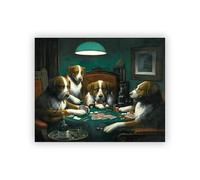 IHHGNB Affiche humoristique « Chiens jouant au poker » - Décoration murale pour bureau ou bureau - Tableau sur toile « Chiens jouant au poker » (50 x 75 cm/Sans cadre)