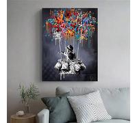 IHHGNB Affiche murale abstraite classique Banksy Prins Street Graffiti sur toile, décoration pour salon ou chambre (40 x 60 cm (16 x 24 po) / Sans cadre)