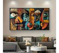 IHHGNB Impression sur toile géométrique moderne, peinture sans cadre, art géométrique abstrait, impression sur toile texturée, décoration murale (55 x 110 cm (22 x 43 po) / sans cadre)