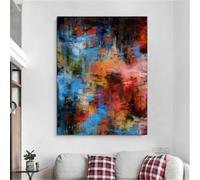 IHHGNB Impression sur toile moderne, peinture abstraite rouge-orange, grand format, décoration murale pour salon (70 x 100 cm (28 x 39 pouces) / sans cadre)