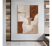 IHHGNB Peinture moderne abstraite géométrique aux tons terreux, impression sur toile, style milieu du siècle, affiches d'art Wabi Sabi (70 x 90 cm (26 x 35 po) / sans cadre)