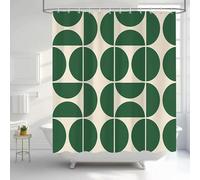 IHHGNB Rideau de Douche Vert Style Moderne du Milieu du siècle, Motif géométrique Abstrait bohème, décoration de Salle de Bain rétro avec Crochets (140 x 183 cm (55 x 72 po))