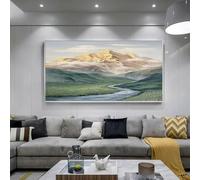 IHHGNB Tableau abstrait de montagne sur toile, peinture de paysage vert, impression sur toile, grande décoration murale pour salon ou maison (30 x 60 cm (12 x 24 po) / sans cadre)