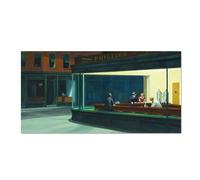 IHHGNB Tableau sur toile, affiche et reproduction « Nighthawks » d'Edward Hopper, idéal pour la décoration murale du salon (40 x 80 cm/sans cadre).