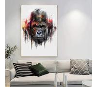 IHHGNB Tableau sur toile style street art pop, graffiti, singe et gorille, impression d'art mural, décoration murale, affiche (40 x 50 cm (16 x 20 pouces) / sans cadre)