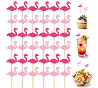 IHLOOTD 100 Pièces Cocktail Cure Hawaïens, Bâtons Cocktail Bois Été, Brochettes Cocktail Hawaï, Cure Dent Decoratif Aperitif, pour Fruit, Fingerfood, Snacks, Déco Cocktail Fêtes (B)