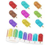 IHLOOTD Autocollants Glace 3D, 500 Pièces Sticker Scrapbooking Fete Été, Autocollant Album Photo, Stickers Emballage Cadeau pour Album, Enveloppes, Cadeaux (A)