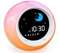 iHoo Horloge d'apprentissage du sommeil pour tout-petits avec veilleuse | Minuteur de sieste, Ok to Wake Clock pour filles et garçons de 2 à 9 ans, blanc