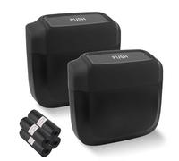 IHOTDER Lot de 2 poubelles de voiture avec couvercle + 60 sacs poubelles, accessoires d'intérieur pour porte/siège/console centrale/maison/bureau, organiseurs et rangement multifonctionnels de voiture