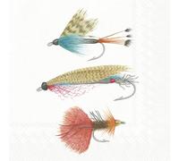 IHR Ideal Home Range Lot de 20 serviettes de cocktail jetables en papier 3 plis, 12,7 x 12,7 cm, Gone Fishing