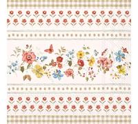 IHR Ideal Home Range Lot de 20 serviettes de fête jetables en papier triple épaisseur, 16,5 x 16,5 cm, campagne (crème)