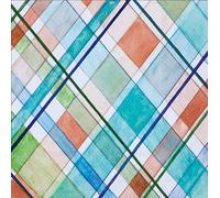 IHR Ideal Home Range Lot de 20 serviettes de fête jetables en papier triple épaisseur, 16,5 x 16,5 cm, motif écossais Madras
